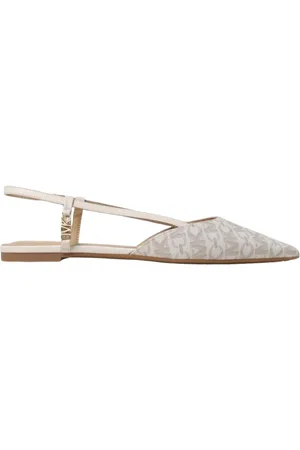 Michael Kors Sko, Dame, Hvid, 39 EU, Hvide Slingback Ballerina Flats