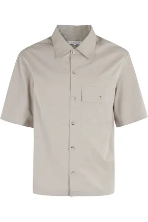 Maison Kitsuné Skjorte, Herre, , M, Bomuld, Trøffel Bomuld Overshirt Kort Ærme
