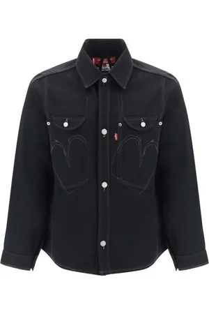 JUNYA WATANABE Jakke, Herre, Sort, M, Uld, Klassisk uldskjorte med knaplukning