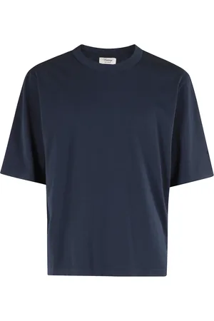 TELA Top, Herre, Blå, M, Uld, Blå Oversized T-shirt med Drop Skulder