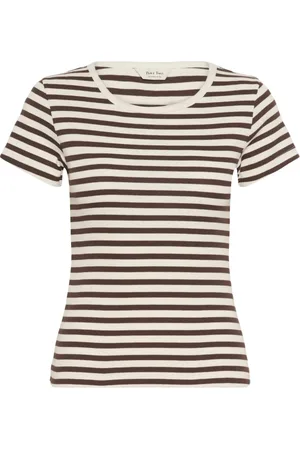 Part Two Top, Dame, Sort, XS, Uld, Stribet Tee Bracken Stripe