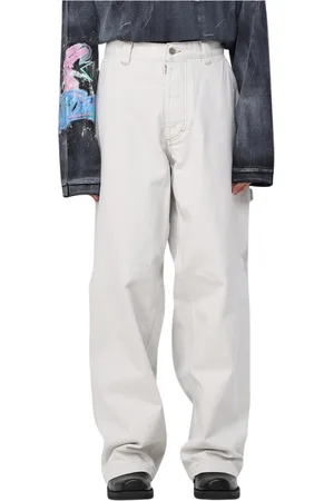 Maison Margiela Jeans, Herre, Hvid, W32, Uld, Hvide Straight Leg Jeans