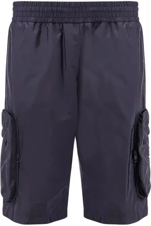 Moncler Shorts, Herre, Blå, M, Uld, Blå Elastisk Talje Shorts med Lommer