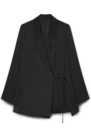 Fiorella rubino Jakke, Dame, Sort, XL, Satin, Letvægts satin blazer
