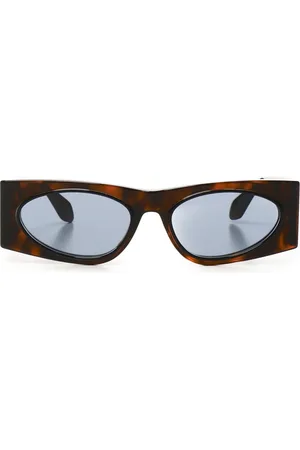 Alaïa Tilbehør, Dame, Brun, ONE SIZE, Brune Tortoiseshell Solbriller med Blå Linser
