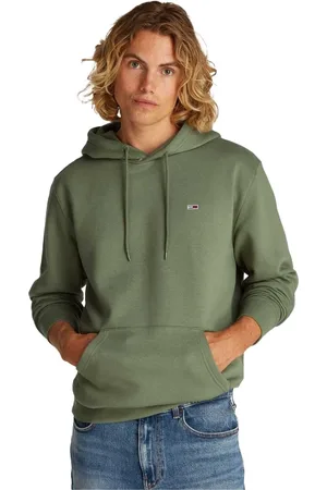 Tommy Hilfiger Sweathshirts & Hoodies, Herre, Grøn, 2XL, Bomuld, Grøn Logo Hættetrøje