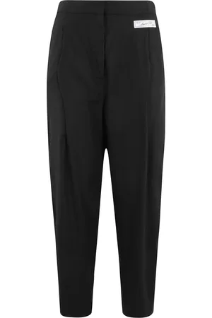 ERIKA CAVALLINI Bukser, Dame, Sort, 2XS, Linned, Sorte Linnedbukser med Sidelommer