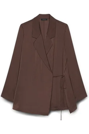 Fiorella rubino Jakke, Dame, Brun, XL, Satin, Letvægts satin blazer