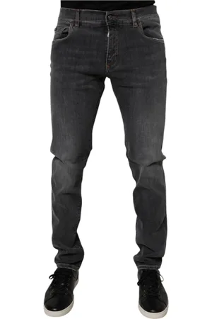 Dolce & Gabbana Jeans, Herre, Blå, XL, Denim, Mørkegrå Slim Fit Denim Jeans