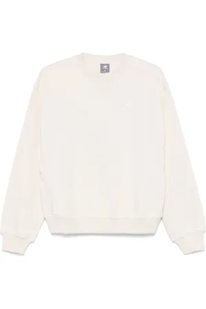 New Balance Sweathshirts & Hoodies, Dame, , M, Uld, Ecru Crew Neck Sweater med Logo