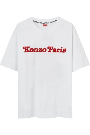 Kenzo Top, Herre, Hvid, S, Trykt beige skjorte