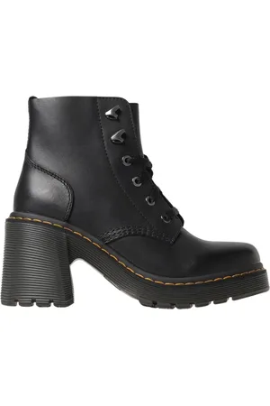Dr. Martens Sko, Dame, Sort, 39 EU, Læder, Chunky Heel Læder Ankelstøvler