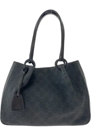 Gucci Pre-owned, Dame, Sort, ONE SIZE, Uld, Pre-owned Canvas totes