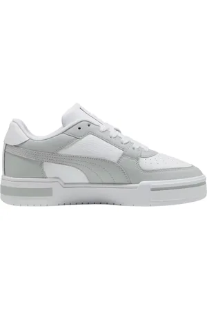 PUMA Sko, Herre, Grå, 42 1/2 EU, Læder, Afslappet Læder Sneakers Grå Hvid