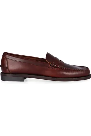 SEBAGO Sko, Herre, Brun, 42 1/2 EU, Læder, Voksede Læder Loafers Rund Tålinje