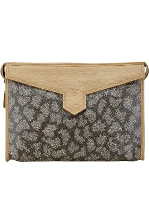 Saint Laurent Pre-owned, Dame, Brun, ONE SIZE, Tyl, Pre-owned Canvas clutches