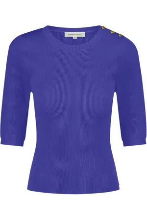 Fabienne Chapot Strik, Dame, Blå, L, Uld, Lillian Slim SS Pullover