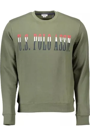 U.S. Polo Assn. Sweathshirts & Hoodies, Herre, Grøn, L, Bomuld, Grøn Bomuld Rundhals Sweater