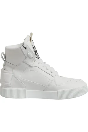 Dolce & Gabbana Sko, Herre, Hvid, 41 1/2 EU, Læder, Hvide Læder High Top Sneakers