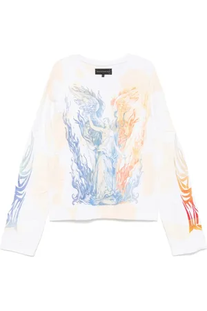 Who Decides War Sweathshirts & Hoodies, Herre, Hvid, M, Tyl, Grafisk Print Rund Hals Sweater