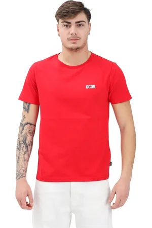 GCDS Top, Herre, Rød, L, Tyl, Rød kortærmet T-shirt Street Style