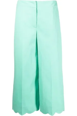 Moschino Bukser, Dame, Grøn, XS, Uld, Stilfulde Bukser til et Trendy Look