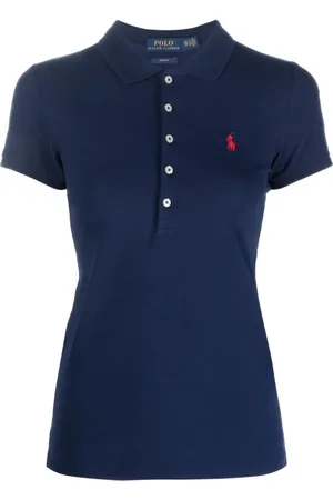 Ralph Lauren Top, Dame, Blå, L, Bomuld, Blå T-shirt Dametøj