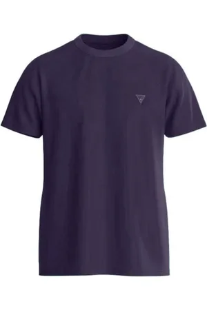 Guess Top, Herre, Blå, M, Bomuld, Basis Rund Hals Bomuld T-shirt