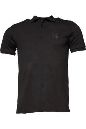 Dolce & Gabbana Top, Herre, Grå, L, Bomuld, Mørkegrå Krave Polo T-shirt