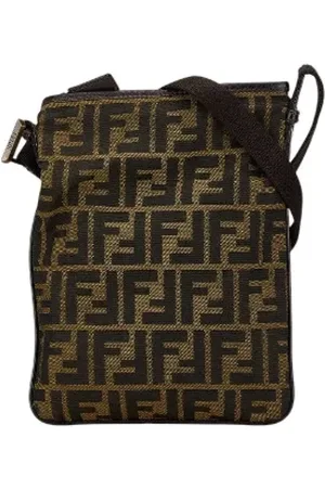 Fendi Pre-owned, Dame, Brun, ONE SIZE, Uld, Pre-owned Canvas fendi-tasker