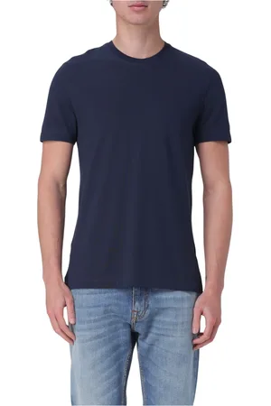 ZANONE Top, Herre, Blå, 2XL, Bomuld, Afslappet Bomuld T-Shirt til Mænd