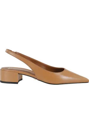 GIAMPAOLO VIOZZI Sko, Dame, Brun, 36 EU, Læder, Nappa Slingback Sko med Firkantet Hæl
