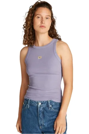 Calvin Klein Top, Dame, Lilla, L, Bomuld, Lilla Slim Fit Tank Top