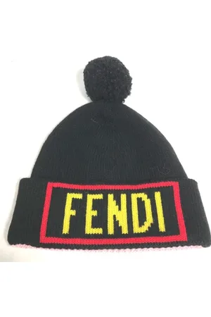 Fendi Pre-owned, Dame, Sort, ONE SIZE, Uld, Pre-owned Uld hatte