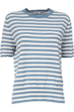 Aspesi Top, Dame, Blå, M, Bomuld, Stribet bomuldst-shirt