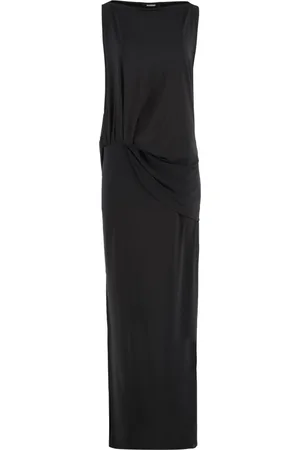 Jacquemus Kjole, Dame, Sort, M, Polyester, Draped Jersey Kjole
