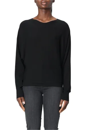 Twin-Set Strik, Dame, Sort, M, Oversized Viscose Sweater