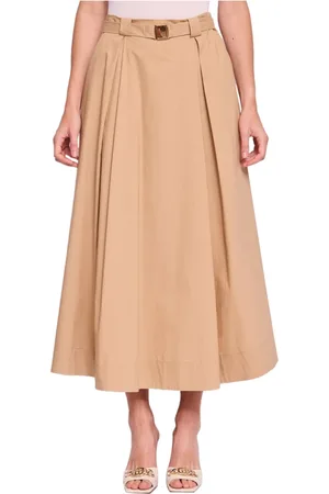 Gaudi Nederdel, Dame, , XS, Bomuld, Bomuld Poplin Midi Nederdel