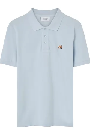 Maison Kitsuné Top, Herre, Blå, L, Broderet Logo Polo og T-shirts