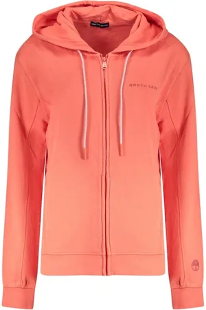 North Sails Sweathshirts & Hoodies, Dame, Lyserød, L, Bomuld, Rosa hættetrøje i bomuld med præget print