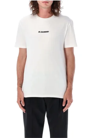 Jil Sander Top, Herre, Hvid, XL, Bomuld, Hvid Logo T-shirt Aw24 Stil