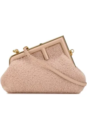 Fendi Pre-owned, Dame, Lyserød, ONE SIZE, Uld, Pre-owned Pels crossbody-tasker