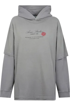 Acne Studios Sweathshirts & Hoodies, Dame, Grå, S, Hoodie med Logo Animation Print