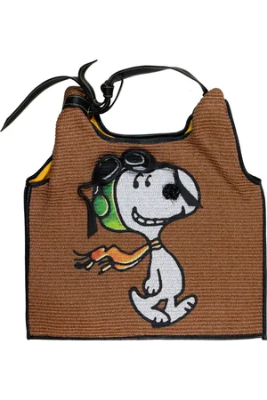 Anita Bilardi Taske, Dame, Brun, ONE SIZE, Uld, Brun Snoopy Print Skuldertaske