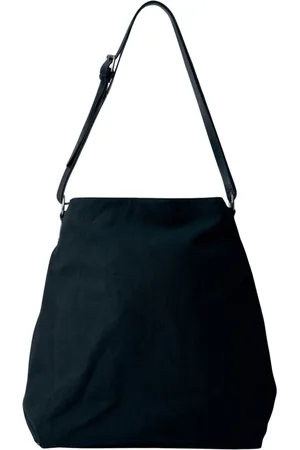 DRIES VAN NOTEN Taske, Herre, Sort, ONE SIZE, Uld, Canvas Skuldertaske med Læderdetaljer