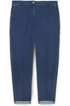 Fiorella rubino Jeans, Dame, Blå, XL, Bomuld, Ballon jeans med skrå lommer