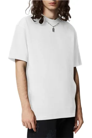 John Richmond Top, Herre, Hvid, L, Bomuld, Afslappet bomuldst-shirt med minimalistisk design
