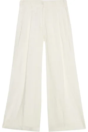 Oltre Bukser, Dame, Hvid, XL, Polyester, Palazzo Bukser 100% Hør