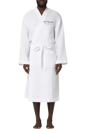Karl Lagerfeld Nightwear & Lounge, Herre, Hvid, M, Uld, Vaffelvævet badekåbe