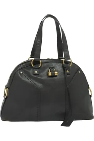 Saint Laurent Pre-owned, Dame, Grå, ONE SIZE, Tyl, Pre-owned Laeder hndtasker